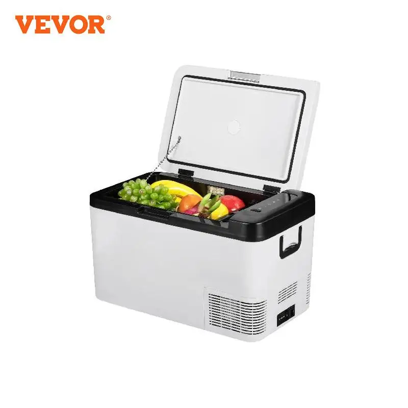 Vevor Frigoriferi Auto Per Viaggi Picnic, Frigoriferi Portatile Elettrico, 45 W Mini Frigo Auto All'Aperto Campeggio, Grigio E Nero Frigo Freezer Elet