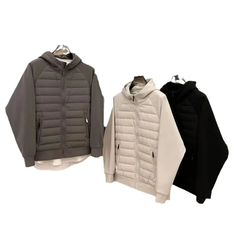2024 New Men's Women's Spring Autumn Thin Cotton Quilted Jacket Simple Casual Cardigan Sweatshirt Hooded Couple Jacket 5