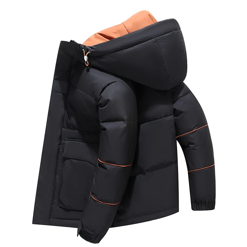 Winter Down Coat Men's New Windproof Waterproof Hooded Short Cotton Jacket High Quality 90% White Goose Down Men's Clothing