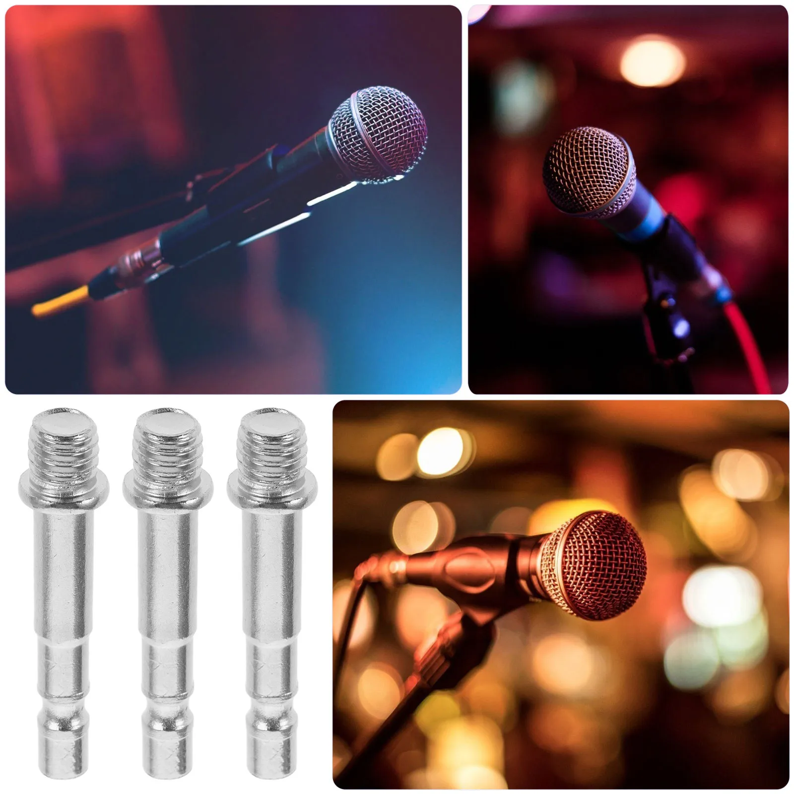 4pcs 마이크 스탠드 어댑터 금속 3/8 스레드 마이크 마운트 홀더 나사 변환 커넥터 삼각대 액세서리