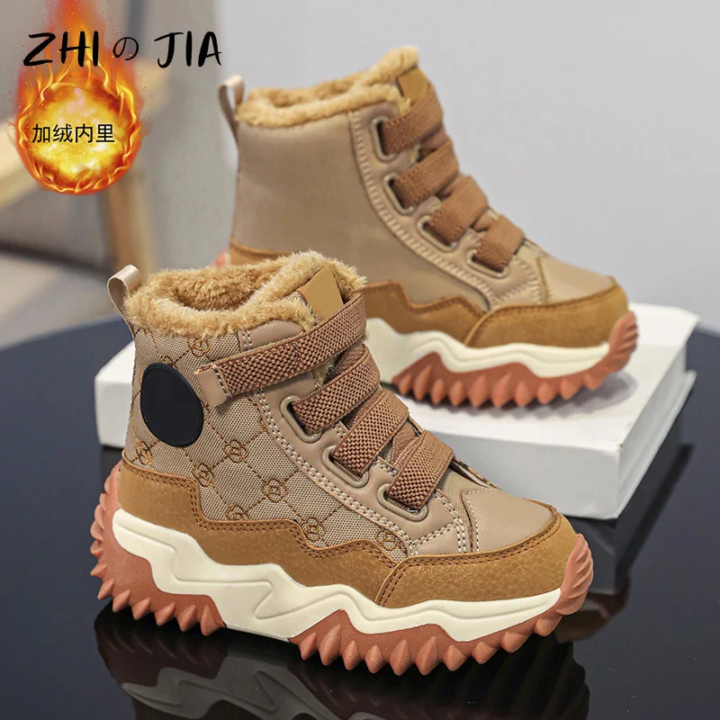 53127-fb1d6b.jpg Kids’ Winter High Top Sneakers Plush Warm Outdoor Shoes