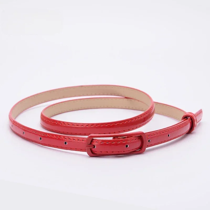 Womens Dress Belt Women Girls Japanese-style Candy Color Belts 1.2cm Super-thin PU Waistbands Simple Solid Color Casual Belts Apparel Accessories womens dress belt