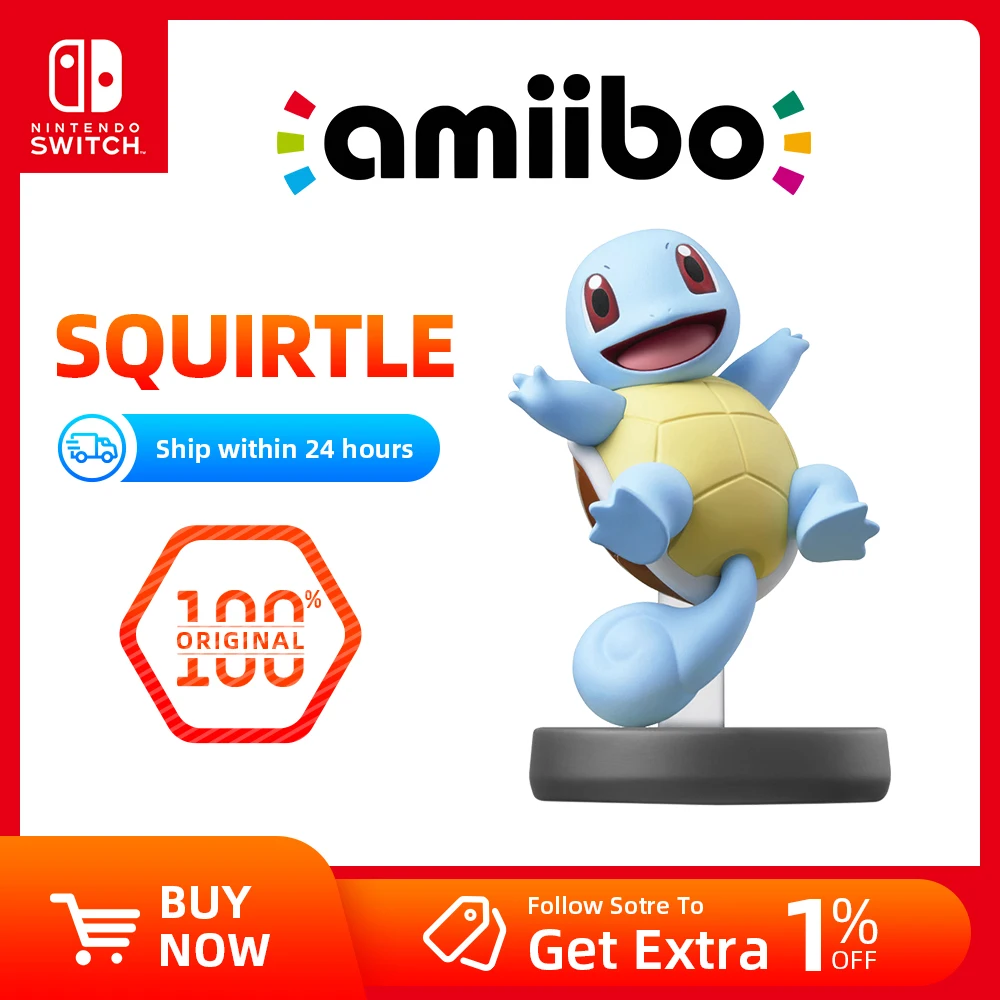 Nintendo Amiibo Figure Squirtle- for Nintendo Switch Game