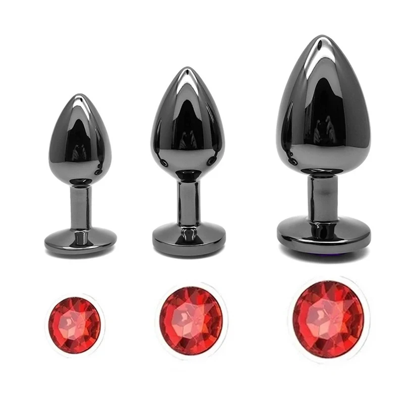 Rose Gold Rainbow Metal Anal Beads Butt Plug Set Colorful Crystal Mini Small Medium Large Anal Plug Jewelry Sex Toy Insert anal plug anal sex toys