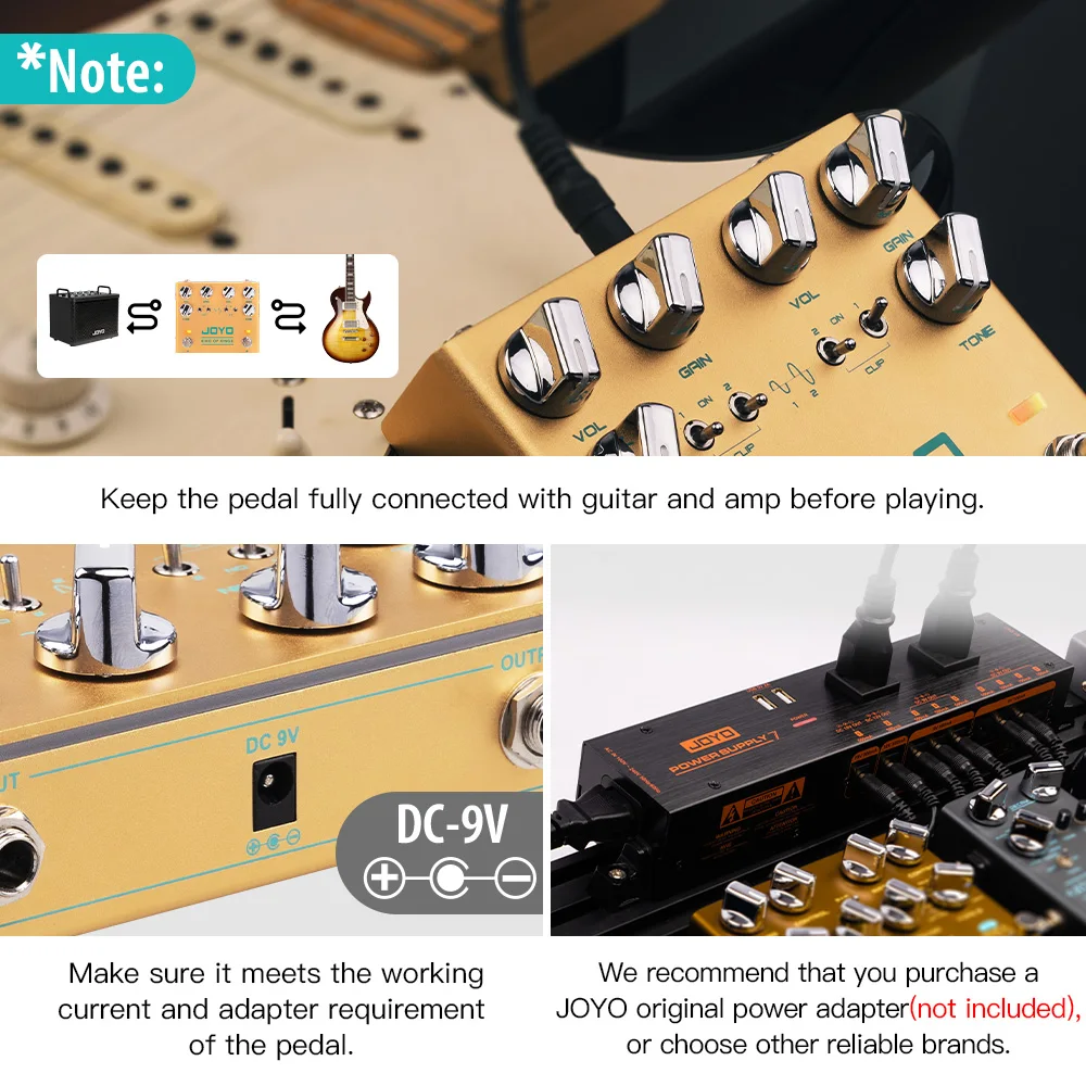 R-20 KING OF KINGS Dual Channel Overdrive Effect Crunch Pedal with Volume/Gain/T