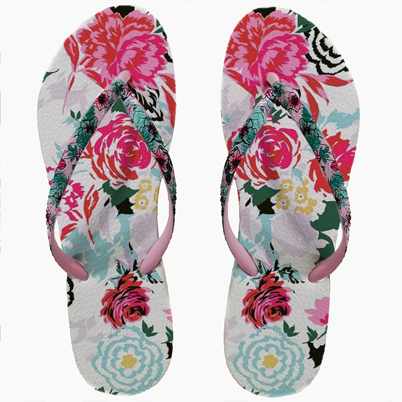 

Summer flip-flops female indoor wear outside wear women print non-slip bathroom flat clamp foot fashion beach cleats slippers