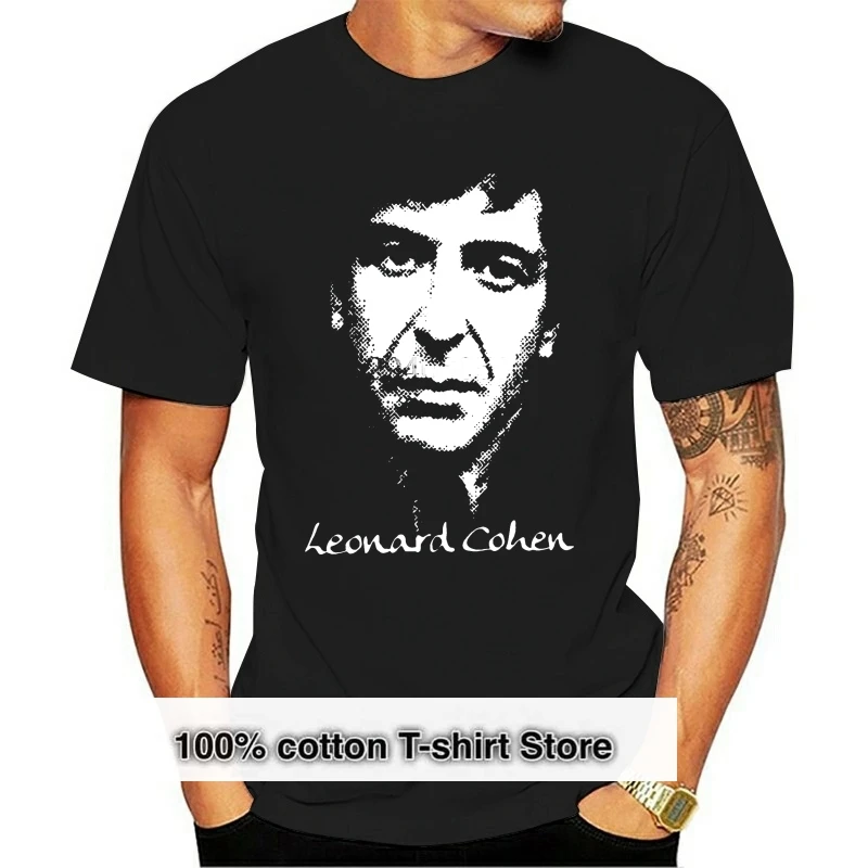 

Новая популярная мужская Черная футболка Леонарда Коэна, канадской певицы, размер S-3XL