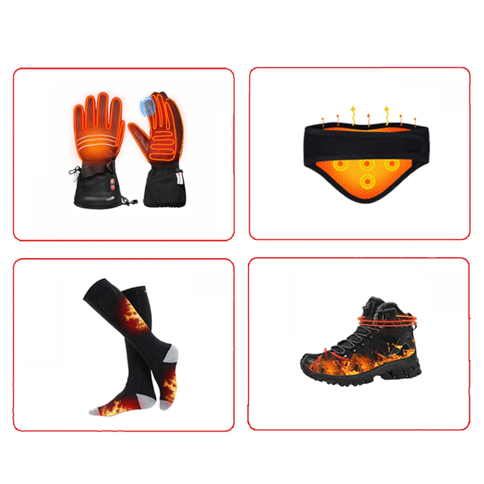 Sun Will Piles Rechargeables 7,4 V 2200 MAh Pour Gants Chauffants, Chaussettes, Chapeaux, Cagoule, Masque De Ski, Sous-vêtements Thermiques (2 Pièces