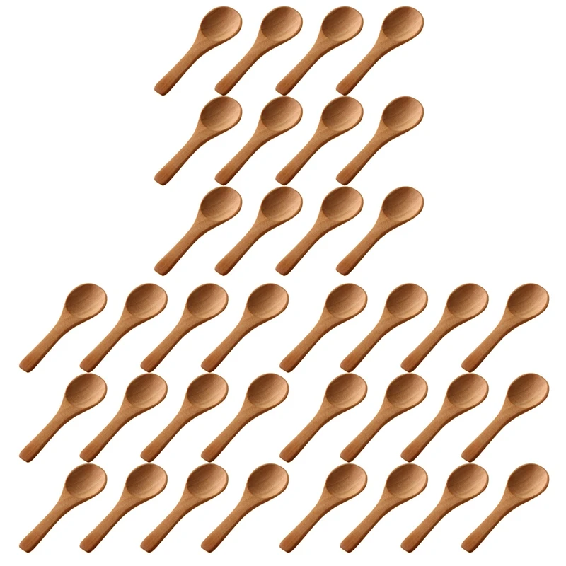 

150 Pieces Small Wooden Spoons Mini Nature Spoons Wood Honey Teaspoon Cooking Condiments Spoons (Light Brown)