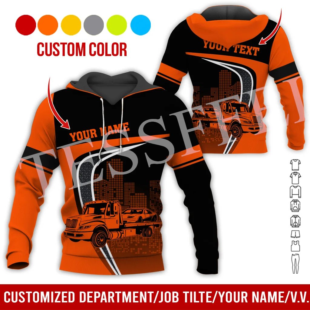 Nome Personalizzato Cosplay Tow Truck Driver Trucker Worker Retro Tuta 3Dprint Harajuku Casual Pullover Jacket Felpe Vintage X34