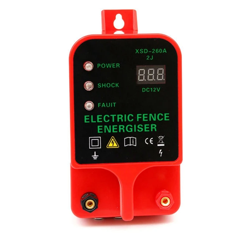 

Electric Fence 10KM Livestock High Voltage Pulse Controller High-Decibel Alarm Waterproof LCD Display EU Plug