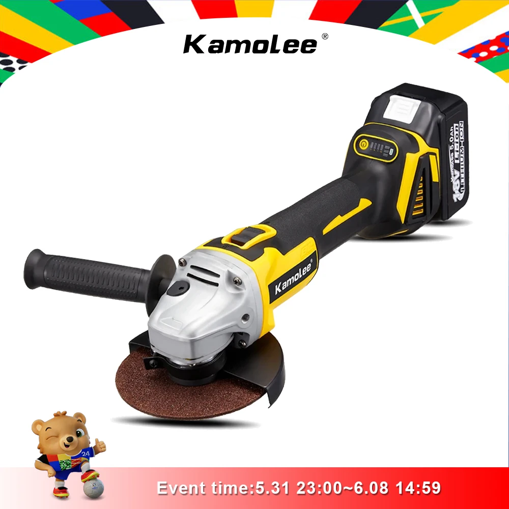 Kamolee-amoladora angular sin escobillas M10, herramientas eléctricas de corte de 4 velocidades, 100MM, 18500RPM, Compatible con batería Makita de 18V