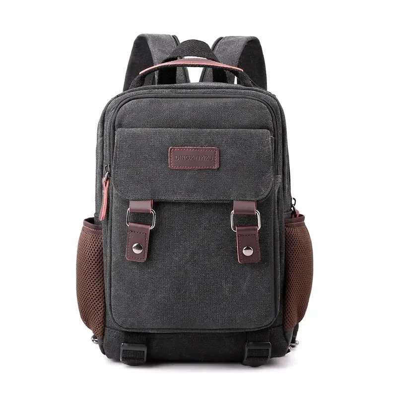 Mens Backpack Canvas Casual Mini School Bag Rucksack Man Multi-function Crossbody Bag Travel mens backpack