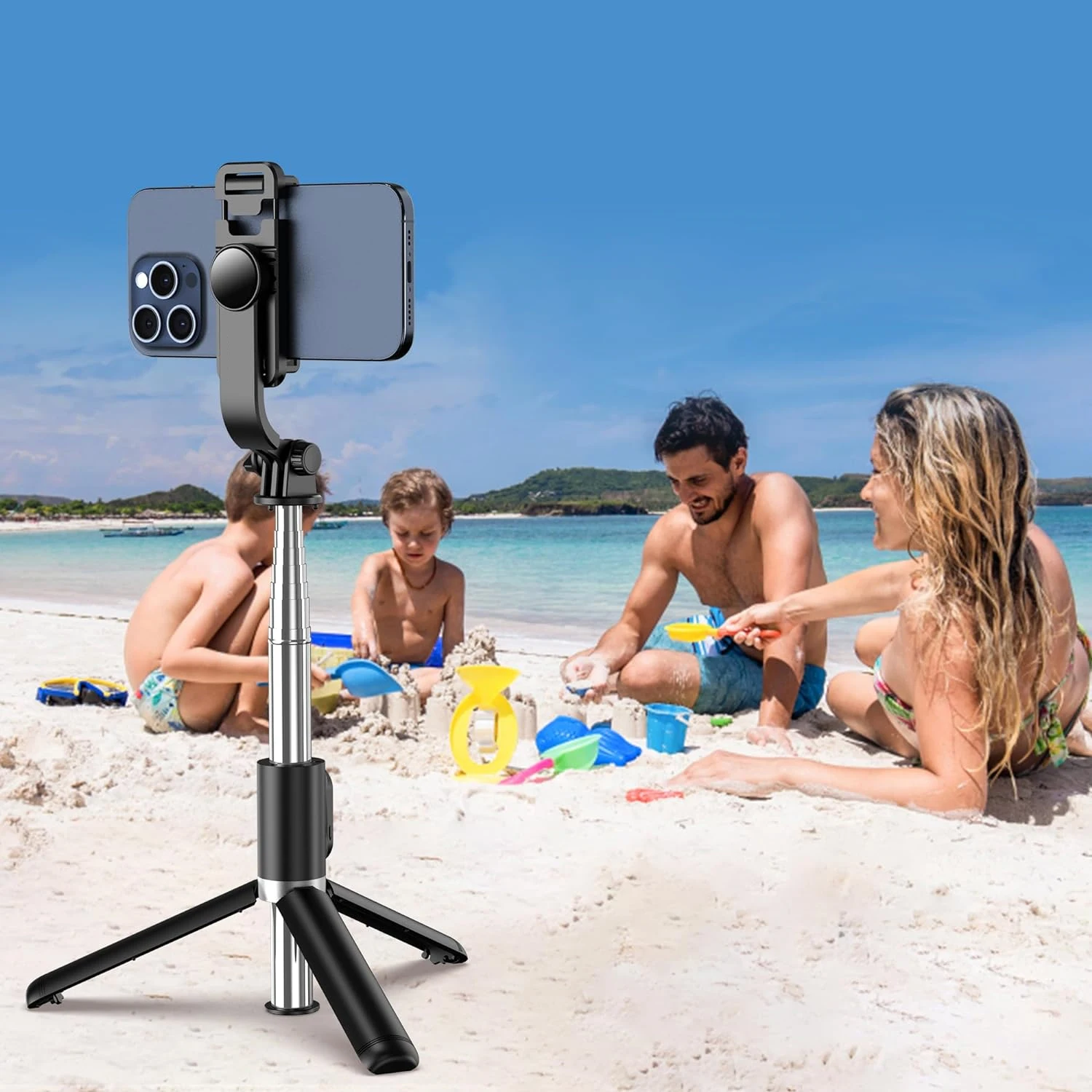 Selfieshow Q02 Tripod Selfie Stick Wireless Bluetooth Foldable Phone Stand Holder Stabilizer For iOS Android Cellphone