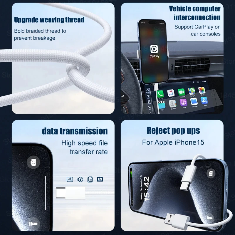 High-Speed 22.5W USB to Type C Fast Charging Nylon Braided Cable