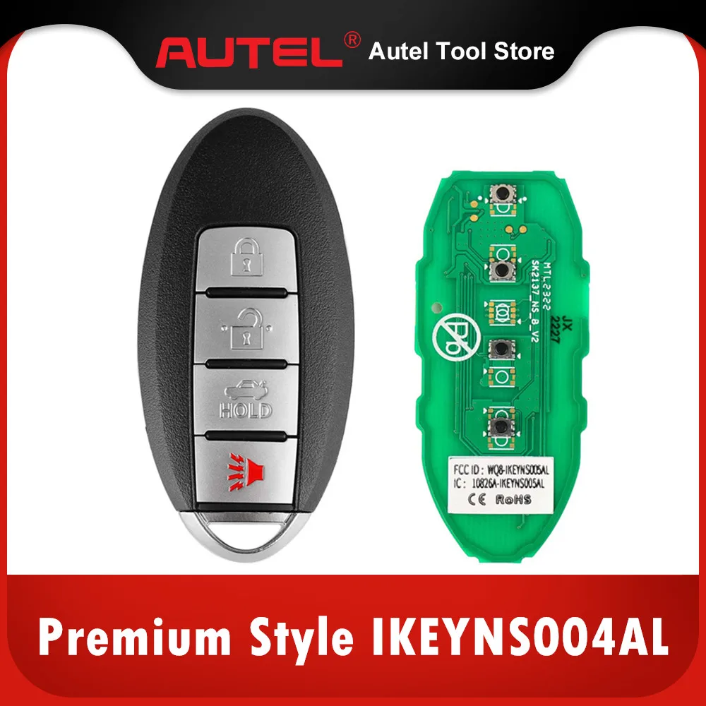 

AUTEL MAXIIM IKEY Премиум Стиль IKEYNS004AL для Nissan 4 кнопки универсальный смарт-ключ (багажник/Паника)