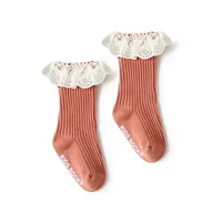 Kid Girls Socks Children's Knee High Socks with Lace Baby Leg Warmers Cotton Spring Style Ruffle Socks 5