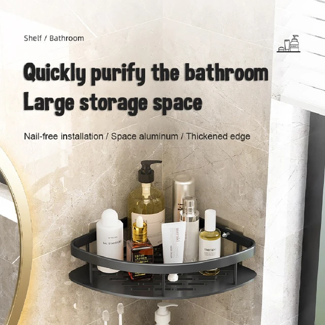 Bathroom Shower Storage Shelf Drill  Bathroom Shelves Drill Corner Shelf -  Bathroom - Aliexpress