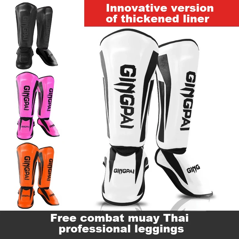 Kickboxing Leg Guards Professional Kickboxing Leg Guard Muay Ankle Protector Sparring MMA Shin Boxing Thickened Fighting Gear AnkleProtective Guards