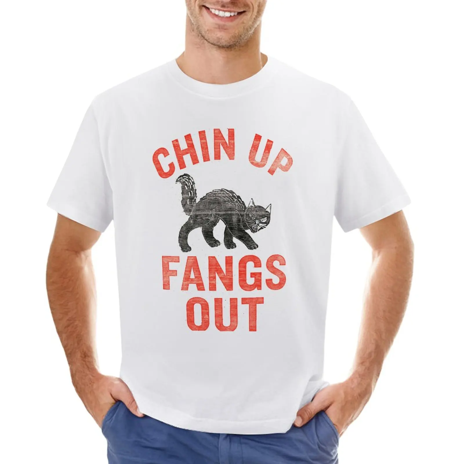 

CHIN UP FANGS OUT T-Shirt summer clothes new edition Men's t-shirt