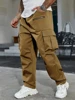 2025 New men's workwear pants, European and American men's loose straight casual pants, men's workwear pocket pants