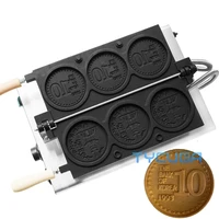 3/4 PCS Gold Coin Waffle Machine Cheese Cartoon Coin Scones Waffle Maker For Commercial Internet Celebrity Korea Baked Snacks 2