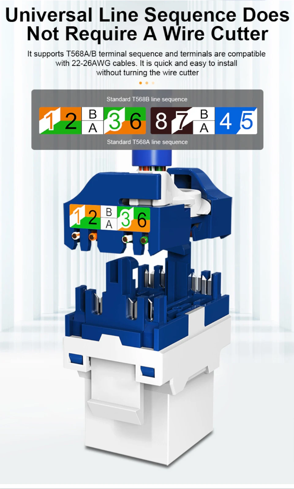 OMAY-RJ45 Ferramenta Keystone Jack, Adaptador de módulo