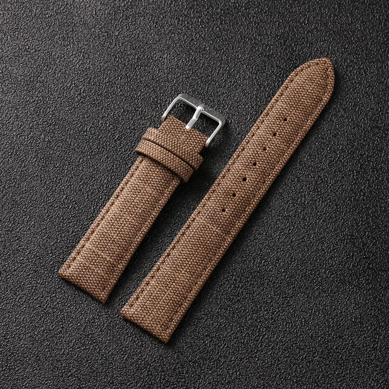 Denim Leather Watch Strap For women and men Nylon Replacement Watch Band Woven Pattern Soft Canvas Leather Strap High Quality