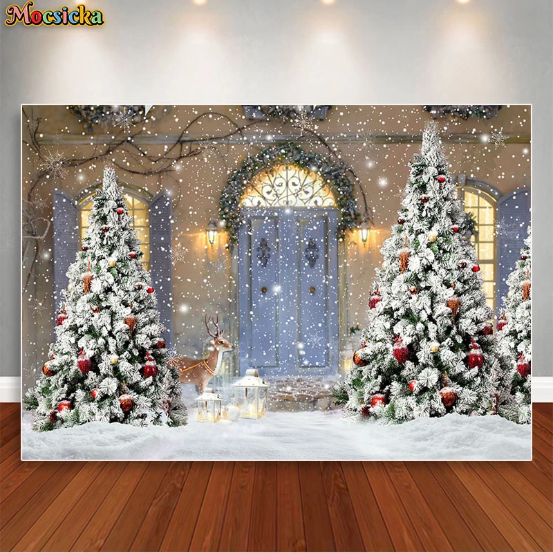 Fondos de Navidad para fotografía, sesión fotográfica de invierno, nieve,  árbol de Navidad, estudio fotográfico, retrato de niños, sesión de fotos| Fondo| - AliExpress