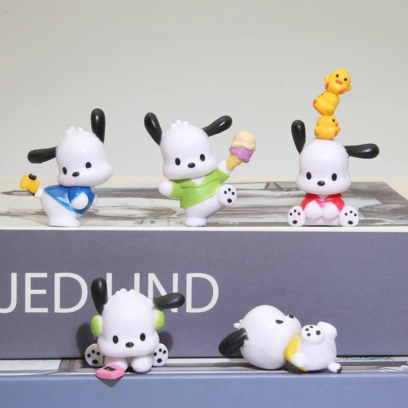 

5Pcs/set Mini Sanrio Figuren Doll 3cm Pochacco Kuromi melody Cake decoration model desktop toy car decoration