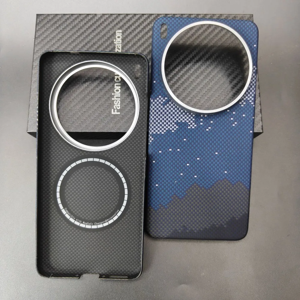 Premium Real Carbon Fiber Magnetic Phone Case – Sleek Aramid Fiber Cover with MagSafe Compatibility