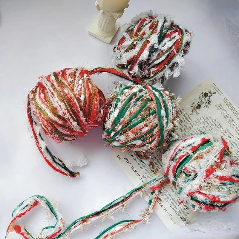Christmas Special Hand Wool Mixed Thread Diy Tassel Hand Book Decoration Hand Made Knitting Wool Wrapping Thread Yarn Material 2