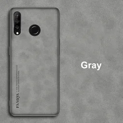 Luxury PU Leather Matte Silicone Phone Case - Premium Back Cover for Honor 9X Premium (Gray)