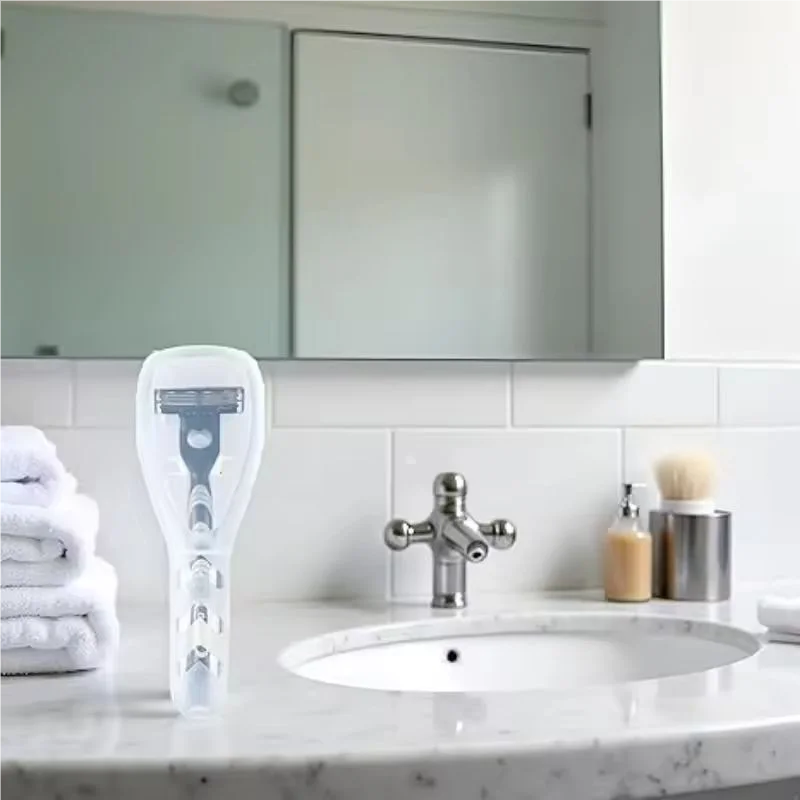 Portable Transparent Shaving Razor Storage Box - Dustproof, Lightweight, Safety Travel Holder & Protective Organizer Case