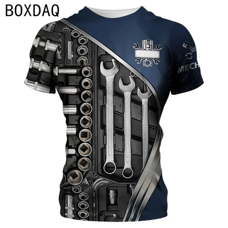 

Футболка мужская летняя с коротким рукавом, рабочая одежда для ремонта футболок, индивидуальная уличная одежда, большой размер