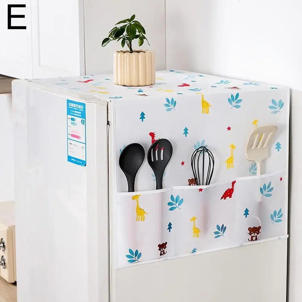 Waterproof Fridge & Washing Machine Cover – Anti-Dust PEVA Cloth with Storage Pockets 19 Sc8c11736473449d0975a0d49b7dc8e6fE