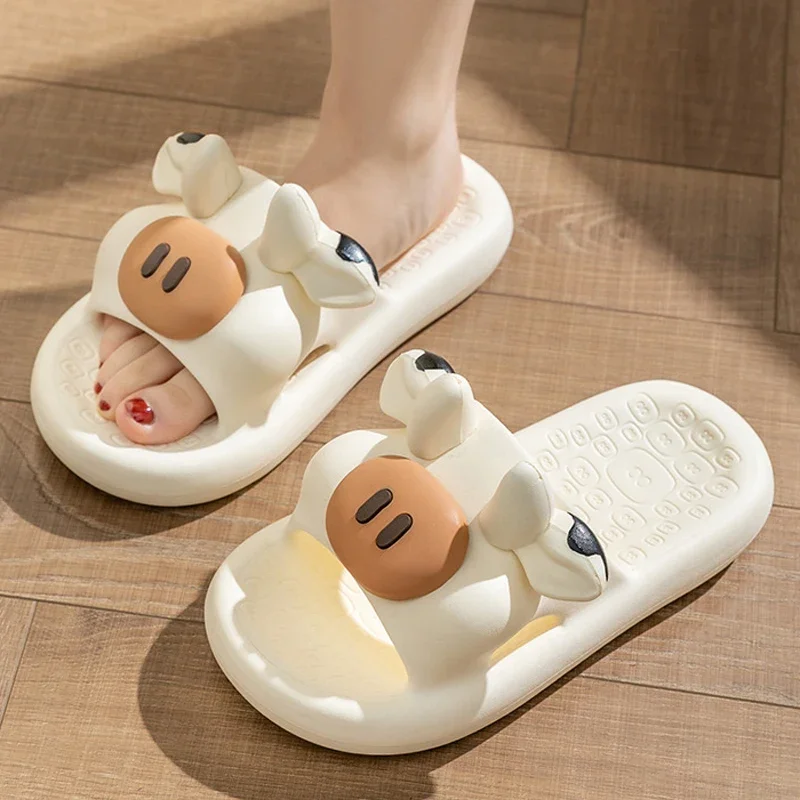 Home Slipper Cloud Woman Cow Dog Puppy Sandal Funny Flip Flops