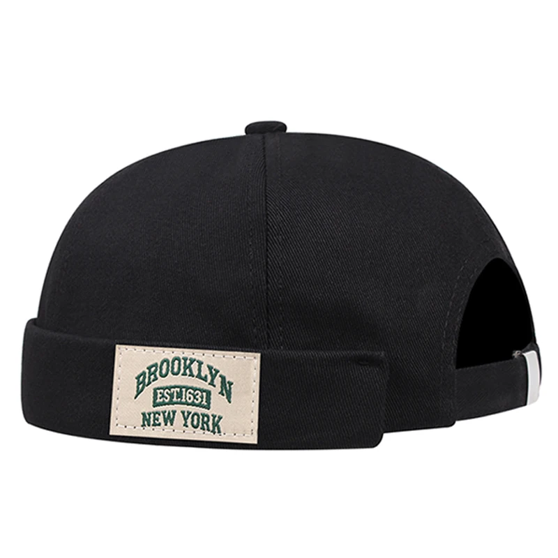BROOKLYN1631 Cloth Brimless Skullies Cap Beanie Men Street Portable Docker Hats Melon Skin Cap Hip Hop Vintage Caps