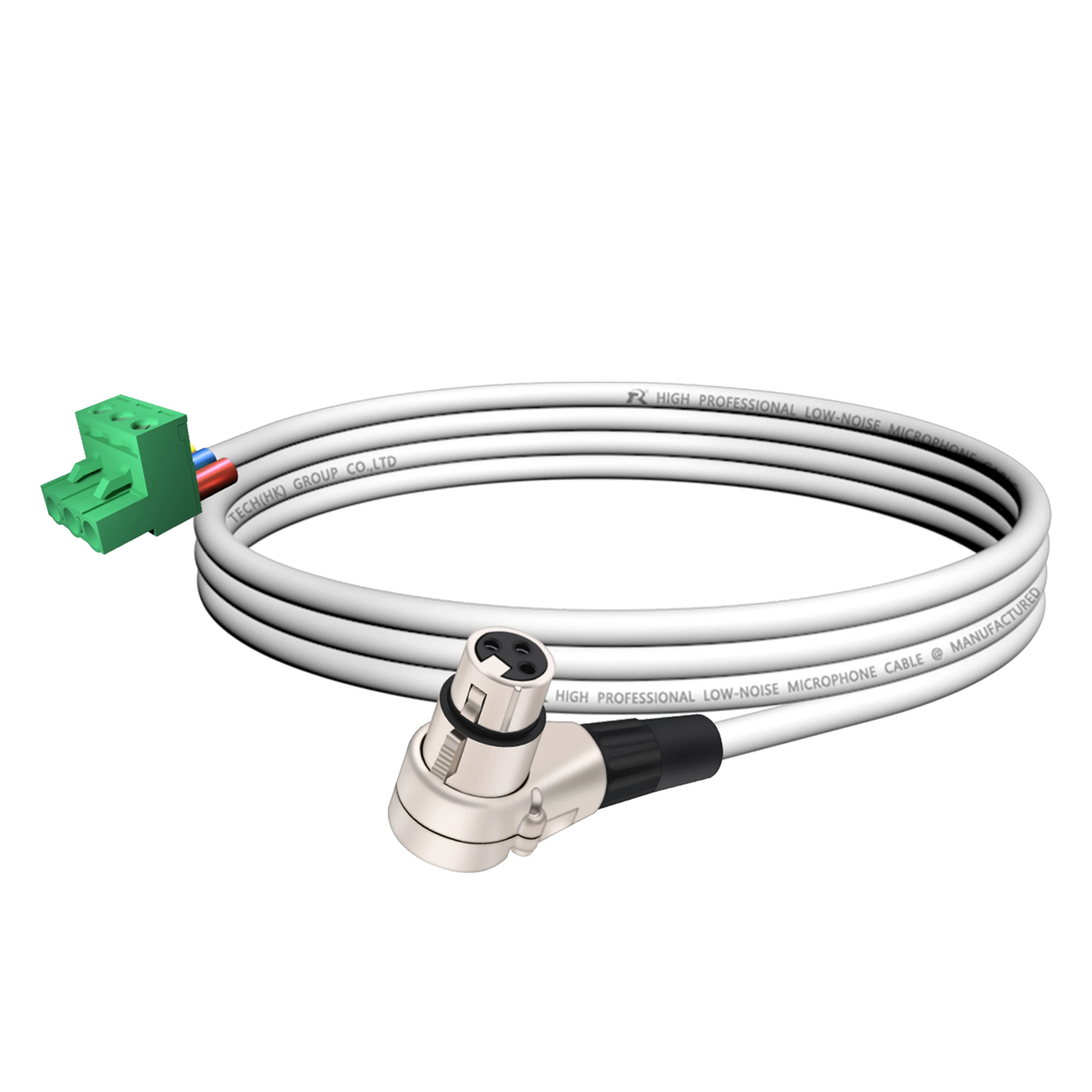 PHX3M/2EDG 5.08 3-polige Steckbare Schraubklemme ​ Rechtwinkliges Weißes Metall-3-P-XLR-M/F-Kabel, Audiokabel, Mehrfarbige Ummantelung – Detail 19