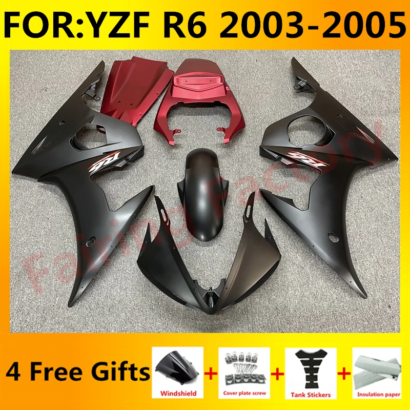 

NEW ABS Motorcycle Injection full Fairing Kit fit For YZF R6 2003 2004 2005 YFZ-R6 03 04 05 Bodywork Fairings kit set red black