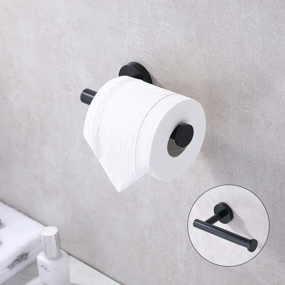 Toilet Paper Dispenser 304 Stainless Steel Round Tissue Hanger Wall Mount Roll Bathroom Rack Stand