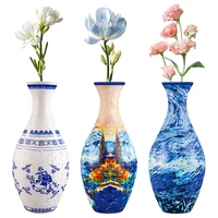Porcelain Design Plastic Vase 3D Puzzle Vases 160 Pieces Puzzles Vase DIY Unique Flower Vase for Adults Housewarning Gifts 2