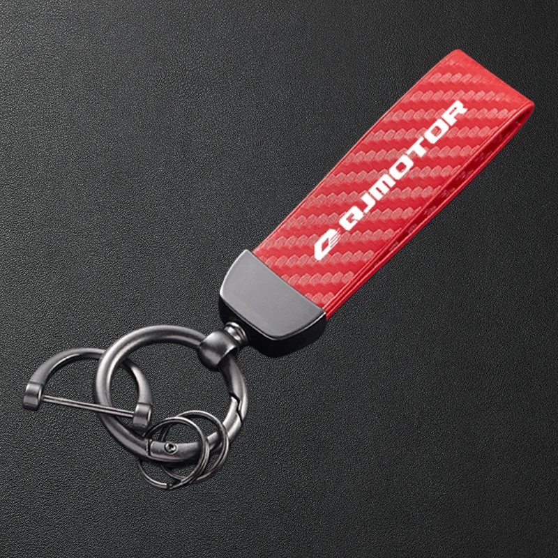 High-Grade Motorcycle Carbon Fiber Patterned Metal Keychain Keyring