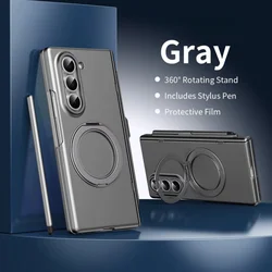 Enhanced Protective Case with Stylus Pen, Magsafe, and 360° Rotation Stand - Galaxy Z Fold7 (Grey)