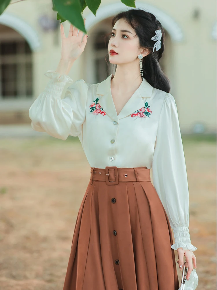 Lolita Style Elegant Two Piece Skirt Set Women Spring Autumn