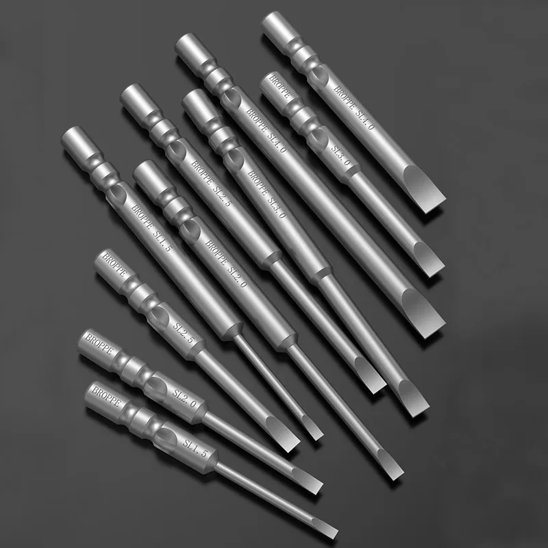 800 geschlitzter elektrischer Schrauben dreher bohrer s2 legierter Stahl 4mm runder Schaft magnetischer Flach kopf bohrer Schrauben dreher – Detail 10
