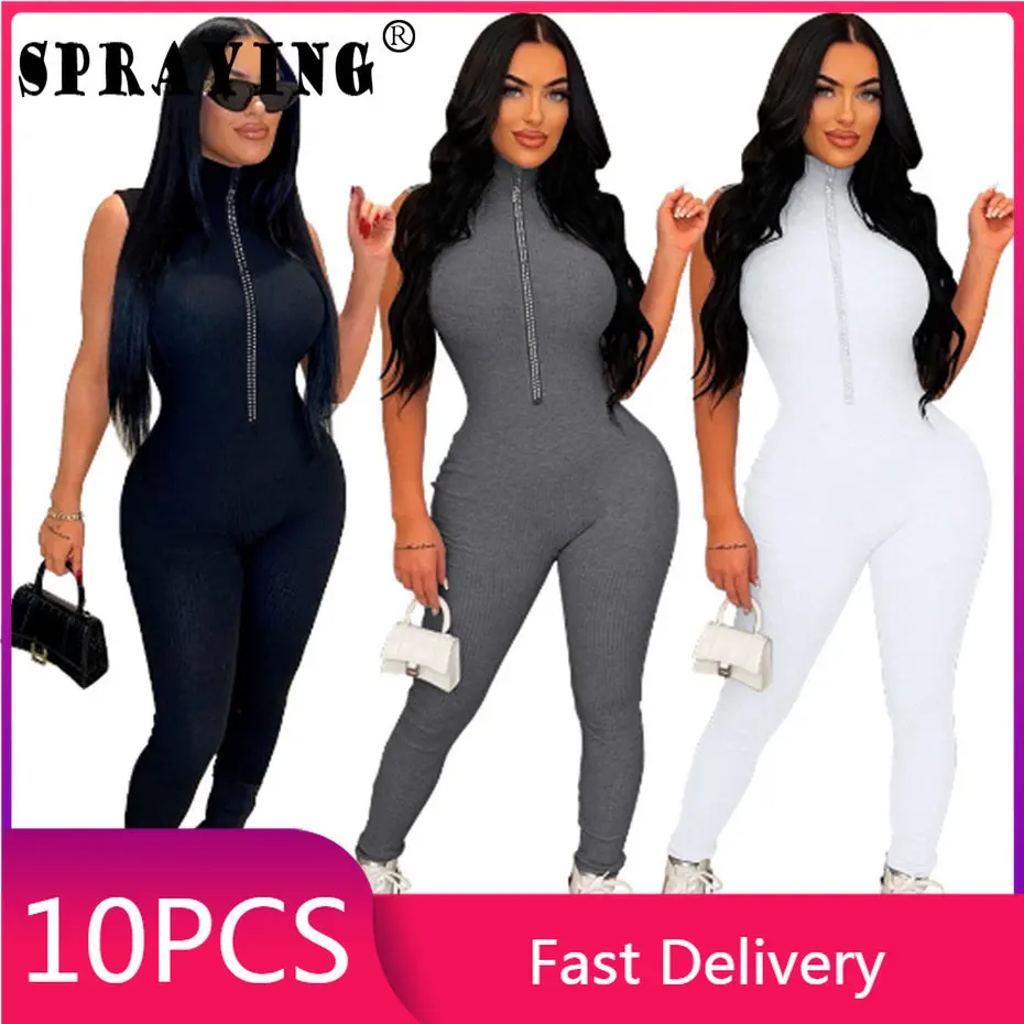 10 Piece Bulk Items Wholesale Lots Jumpsuit Sleeveless Skining