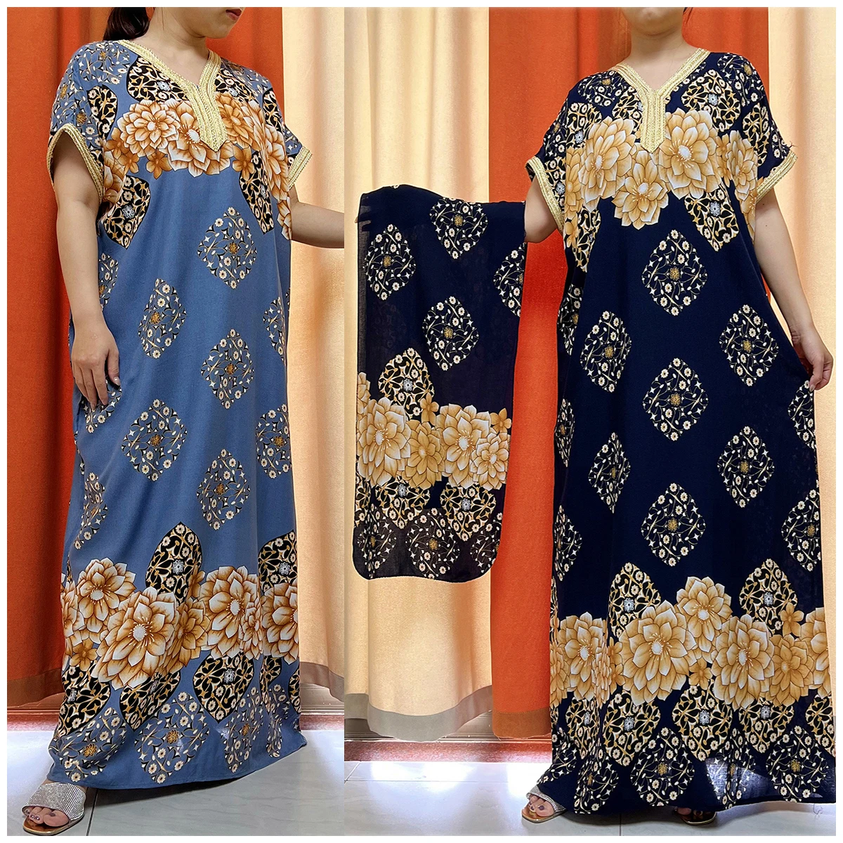 

Latest Hot Sale African Dresses For Women Muslim Abaya Dubai Turkey Muslim Fashion Hijab Cotta Dress American Islam Clothing
