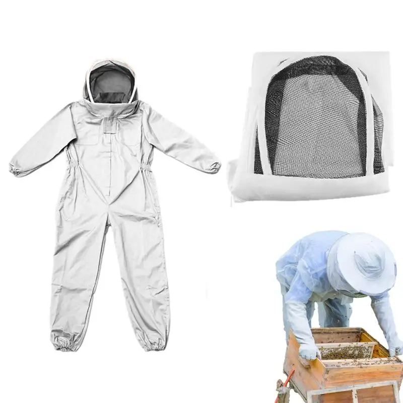 

Bee Protective Suit Ventilated Bee Suit With Hood Breathable Fabric Beekeeping Equipment For Beginner Professional Women And Men