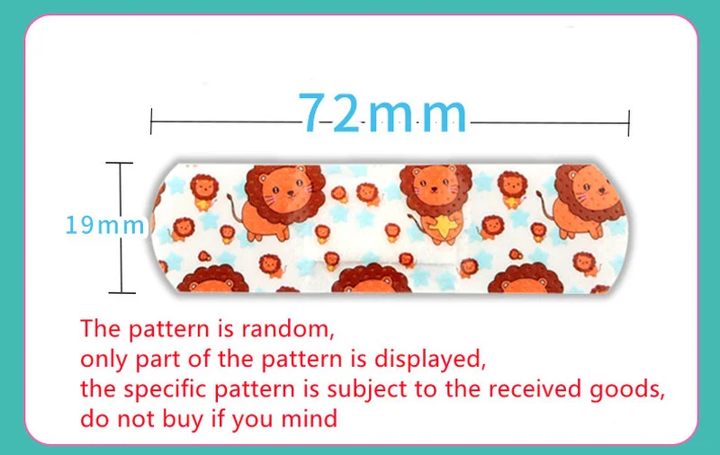 100pcs/lot Bandages Adhesive Plasters Bandaids Stickers Emergency Kit Cute Cartoon Transparent Waterproof Patches Wound Strips